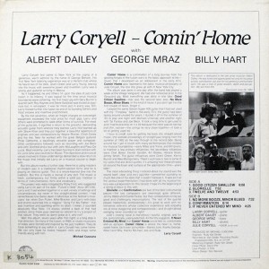 LARRY CORYELL COMIN HOME